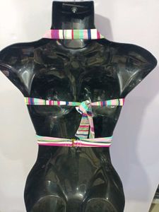 Imported Striped Bikini Top Mint Condition Small