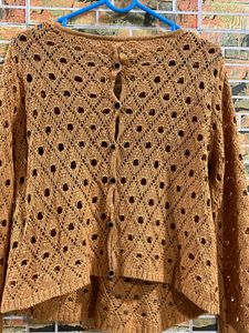 orange crochet top