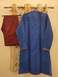 Blue Silk Kurta Set