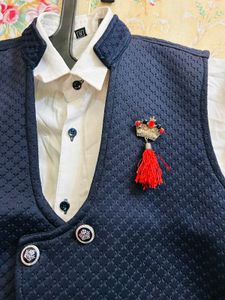 🇳🇿💫🔥Party wear Boys Navy Vest &amp; Shirt Set