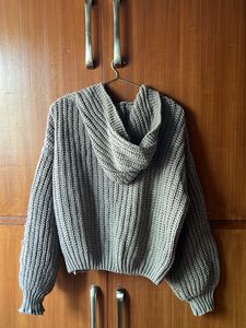 💐 Warm Hand Knit Urbanic Lavender Grey Sweater Hoodie 💐