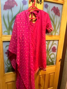 Anouk Ethnic Motifs Foil Print Kurta with Sharara