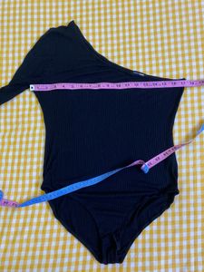 Black One-Shoulder Bodysuit Fits S-M