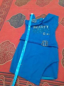 Blue mini dress for little girls
