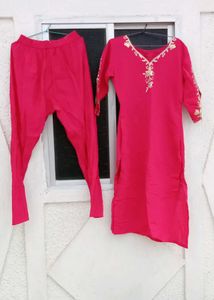Elegant Rani Pink Kurta Set