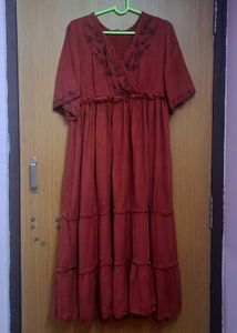 Zudio Maxi Dress | Rust Orange | XL