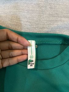 Green Ribbed Bodycon Dress