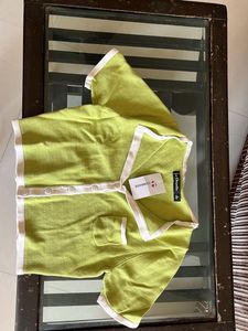 Lime Green Cropped Cardigan