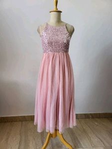Pink Sequin Top Tulle Dress