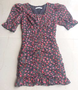 Black Floral Mini Dress