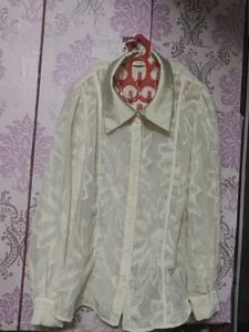 Cream Shirt With Flower Print