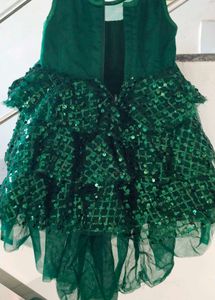 Green Up And down Frock