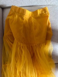 Yellow Lehanga Set With Tulle Skirt