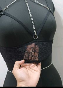 Chain Detail Harness Bralette