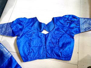 New Brand Satin Silk Saree With Stiched Blouse