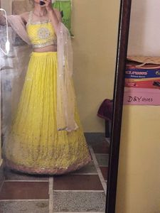 Beautiful Lime Yellow Lehenga Choli Set