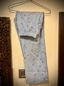 Blue Snowflake Print Co-Ord Night Wear