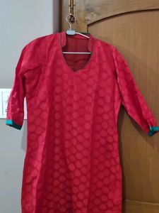 Red Printed Kurta