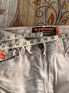 Super Dry Off White Cargo Denim
