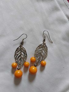 Teal Beaded Dangle Earrings