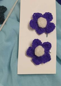 Crochet Flower Hair Clips - Set of 2