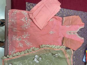 Peach Embroidered Salwar Kameez Set