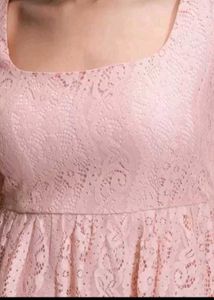Pink Lace Long Sleeve Dress