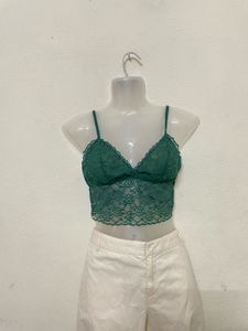 Pintresty Y2k Floral Lace V Neck Bra