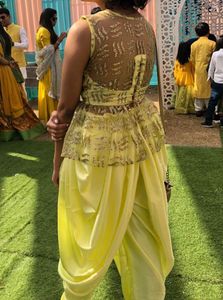 Yellow Ethnic Dhoti Set