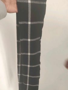 Black &amp; White Plaid Scarf