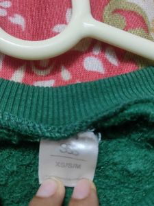 Emerald Green Cropped Sweatshirt