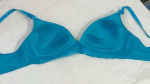 Cotton Chiffon Sky Blue Padded Bra