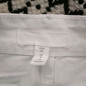 White Denim Mini Skirt