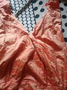 Elegant Pink &amp; Gold Embellished Saree