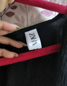 Zara Bell Sleeve Black Crop Top