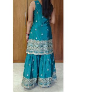Embroidered Sharara Salwar Suit