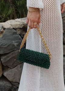Emerald Green Aura Beaded Bag