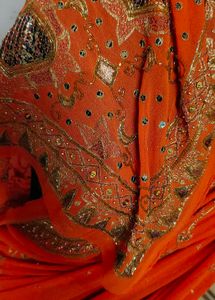 Orange aari work 💯 beautiful Saree 🔥