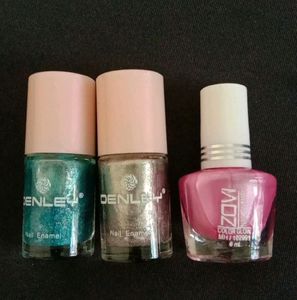 Combo Of Double Chain, Lip Crayons And Nail Polish