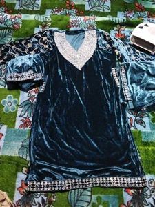 Heavy Peacock 🦚 💙 Blue Kashmiri Pheran New