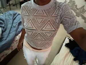 Blue Crochet Style Top