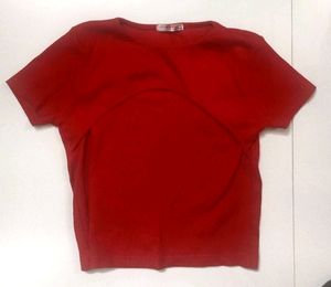 New Korean Red Crop Top