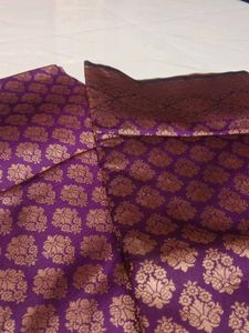 Purple &amp; Gold Brocade Fabric