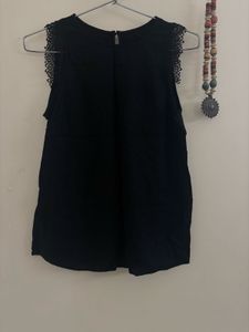 Black Lace Detail Top