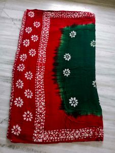 Red Floral Saree
