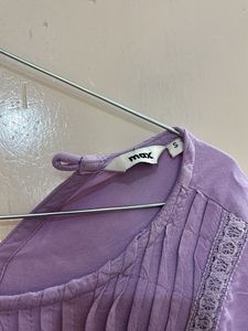 Elegant Lavender Pleated Kurta