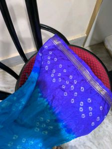 Dark And Light Blue Rajasthani Tie Dye Saree