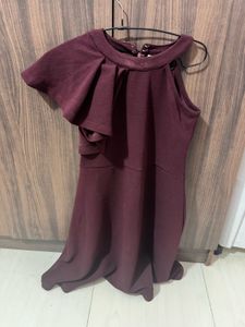Burgundy Fit & Flare Dress