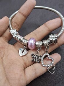 Charm Bracelet with Pink Bead