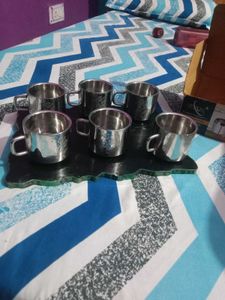 Set of 6 Steel Cups